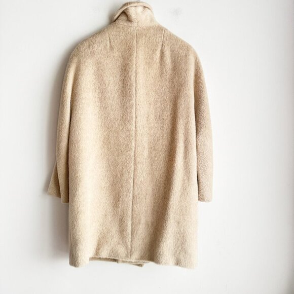 Vintage Mills Bros Light Beige Pure Llama Lightweight Peacoat M - Picture 4 of 9